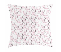 Pink Abstract Doodle Style Pillow Cover