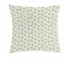 Bunnies with Floral Motifs Pillow Cover