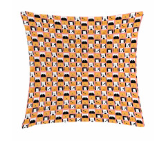Square Form Funny Puppy Heads Pillow Cover