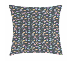 Colorful Elephants Birds Pillow Cover