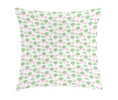 Trees Bushes Butterflies Pillow Cover