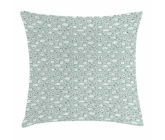 Funny Flock of Sheep Doodle Pillow Cover