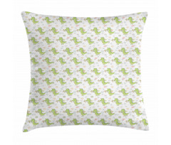 Funny Dragons Waving Hello Pillow Cover
