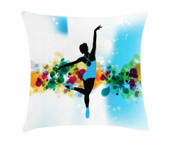 Dancer on Abstract Backdrop Pillow Cover