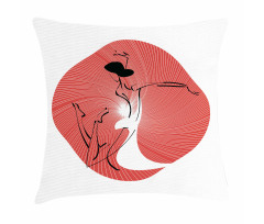 Dancer Drawn by Lines Pillow Cover