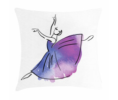 Doodle Style Ballerina Pillow Cover