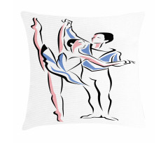 Dancer Partners Performing Pillow Cover