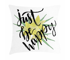Yellow Blossoms Leaves Pillow Cover