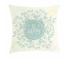 Doodle Wreath Color Stains Pillow Cover