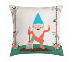 Funny Character in the Garden Pillow Cover