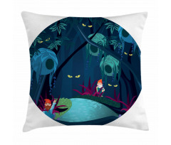 Scary Eyes Deep in the Forest Pillow Cover