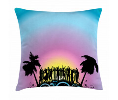 Joyful Dancing People Pillow Cover