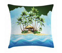 Tropic Lands Coconut Palms Pillow Cover