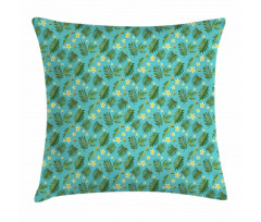 Leafage Hibiscus Blooms Pillow Cover