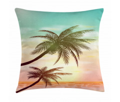 Tropical Horizon Scene Pillow Cover