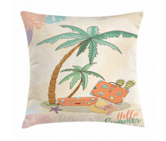 Hello Summer Words Pillow Cover