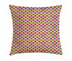 Pastel Color Ogee Shapes Tile Pillow Cover