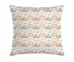 Trees and Cactuses Cartoon Pillow Cover