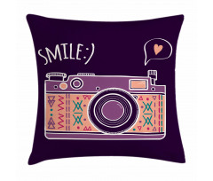 Vintage Old Camera Design Pillow Cover