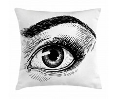 Female Eye Makeup Pillow Cover