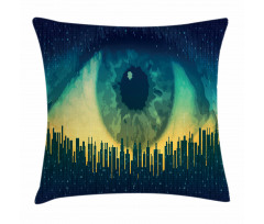 Surveillance Theme Motif Pillow Cover