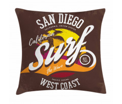 Surf Beach Grunge Design Pillow Cover