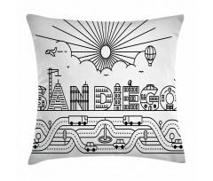 City Typography Letters Pillow Cover