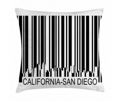 Barcode City Buildings Pillow Cover