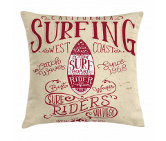 California Surf Vintage Pillow Cover