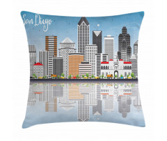City Skyline Reflections Pillow Cover