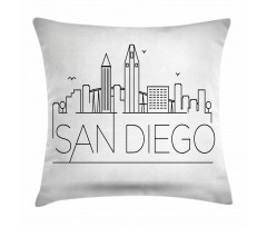Typographic City Skyline Pillow Cover