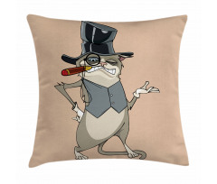 Funny Gentleman Cat Monocle Pillow Cover