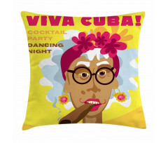 Cuban Woman Caricature Art Pillow Cover