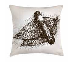 Tobacco Leaves Sketch Art Pillow Cover