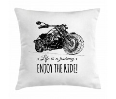Hand-drawn Motorbike Pillow Cover