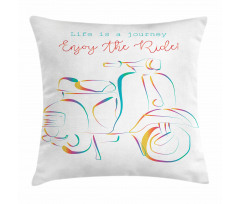 Colorful Motorbike Pillow Cover