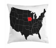 North America Map Design Pillow Cover