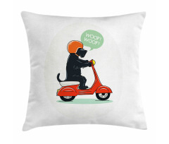 Scooter Ridding Puppies Pillow Cover