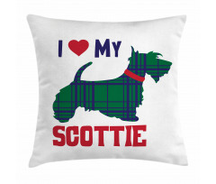 I Heart My Scottie Text Pillow Cover