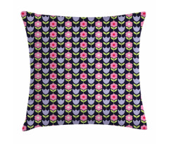 Daisy and Tulip Blossoms Pillow Cover