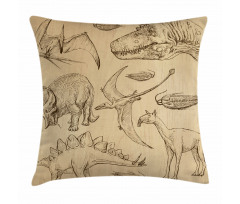 Vintage Sketch Animals Pillow Cover