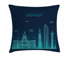 Denver Metropolis Landmark Pillow Cover