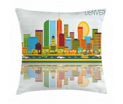 Denver Skyline Old Town Pillow Cover
