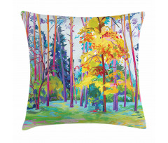 Spring Forest Painting Pillow Cover