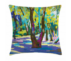 Vibrant Forest Tree Leaves Pillow Cover