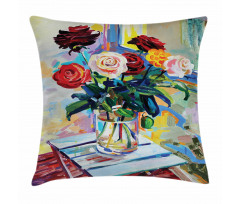 Rose Bouquets in a Vase Pillow Cover