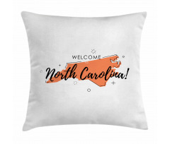 Welcome Sign USA Map Pillow Cover
