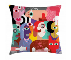 Human Cubist Art Pillow Cover