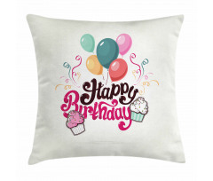 Happy Birthday Party Theme Pillow Cover