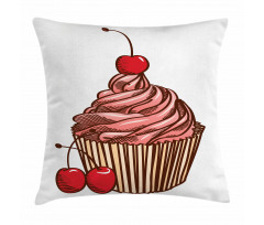 Delicious Cake with Cherry Pillow Cover